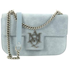 Alexander McQueen Insignia Chain Flap Bag Suede Medium