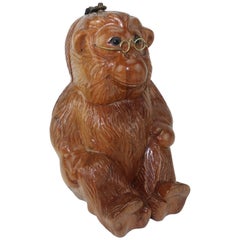 Vintage Timmy Woods Monkey Carved Wood Handbag