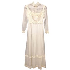 House of Bianchi Floral Wedding Dress, 1970s