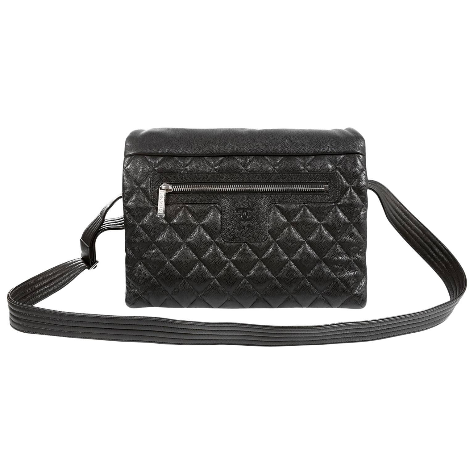 Chanel Black Caviar Large Coco Cocoon Messenger Bag at 1stDibs