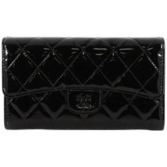 Chanel L Flap Wallet Quilted Patent Long
