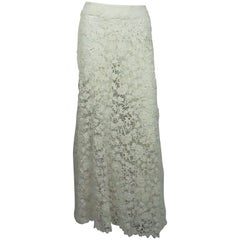 Ralph Lauren Antique Ivory Irish Crochet 1900's Lace Skirt - NWT