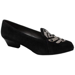 Charles Jourdan Black Suede Loafer, 1980s