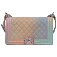 Chanel Rainbow Old Medium Crossbody Pink Caviar Boy Bag, 2018