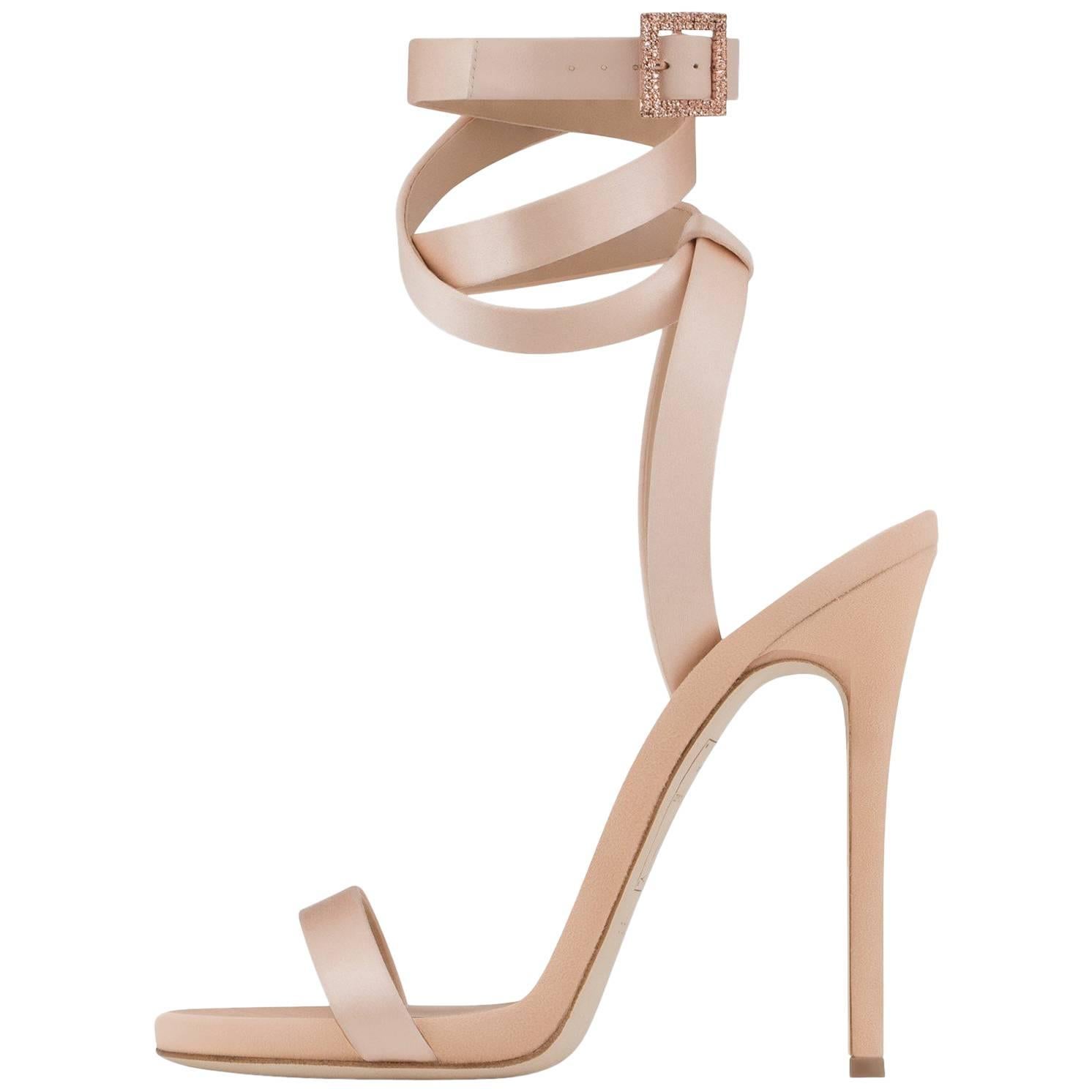 Giuseppe Zanotti New Sold Out Satin Crystal Strappy Evening Sandals Heels in Box