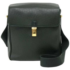 Louis Vuitton Yaranga Green Taiga Leather Messenger Bag