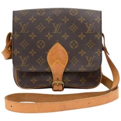 Vintage Louis Vuitton Cartouchiere MM Monogram Canvas Shoulder Bag 