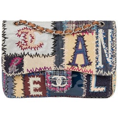 2010s Chanel Multicolour Patchwork Multi-Fabric Jumbo Flap Bag