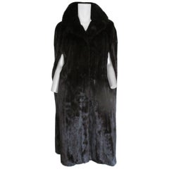 long mink fur cape