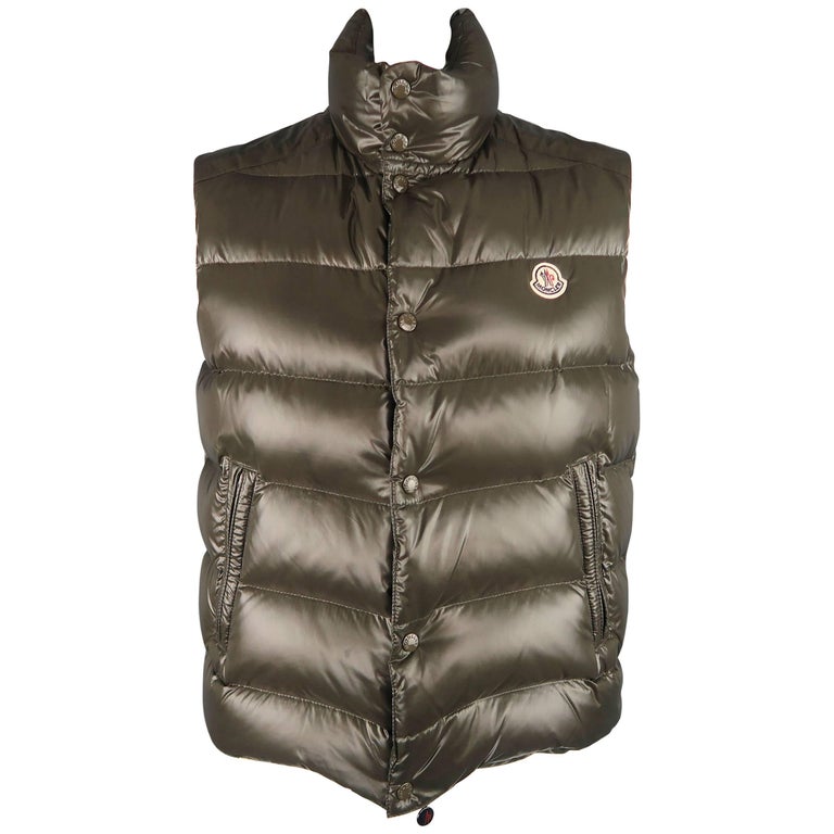 Men's MONCLER XL Olive Green Quilted Nylon Down Vest at 1stDibs | green moncler  vest, mens moncler vest, olive green moncler vest