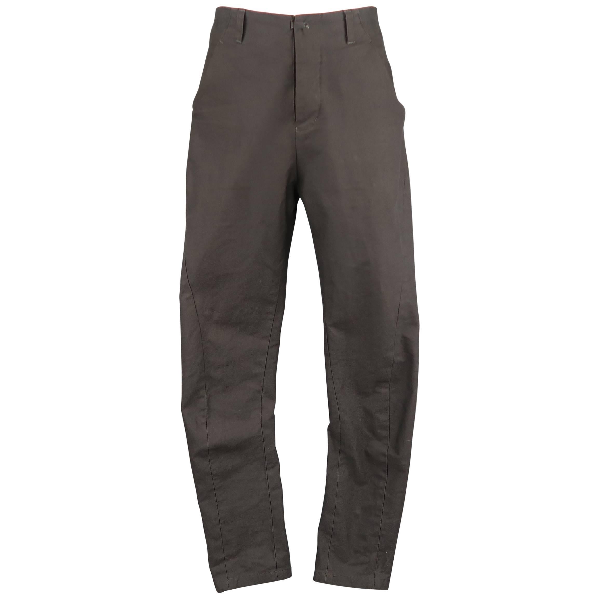 Men's THE VIRIDI-ANNE Size 32 Charcoal Cotton Denim Slanted Seam Pants