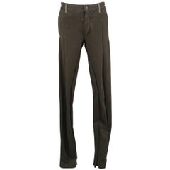 Men's ATTACHMENT Size 34 Charcoal Cotton Blend Jersey Seamed Casual Pants