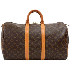 Vintage Louis Vuitton Keepall 45 Monogram Canvas Duffle Travel Bag 