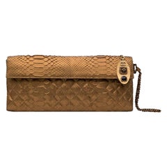 Long CHANEL Pouch in Matte Copper Gold Python