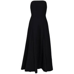 Atelier Versace Black Minimalist 1950s Style A-line Strapless Dress, Circa 1999