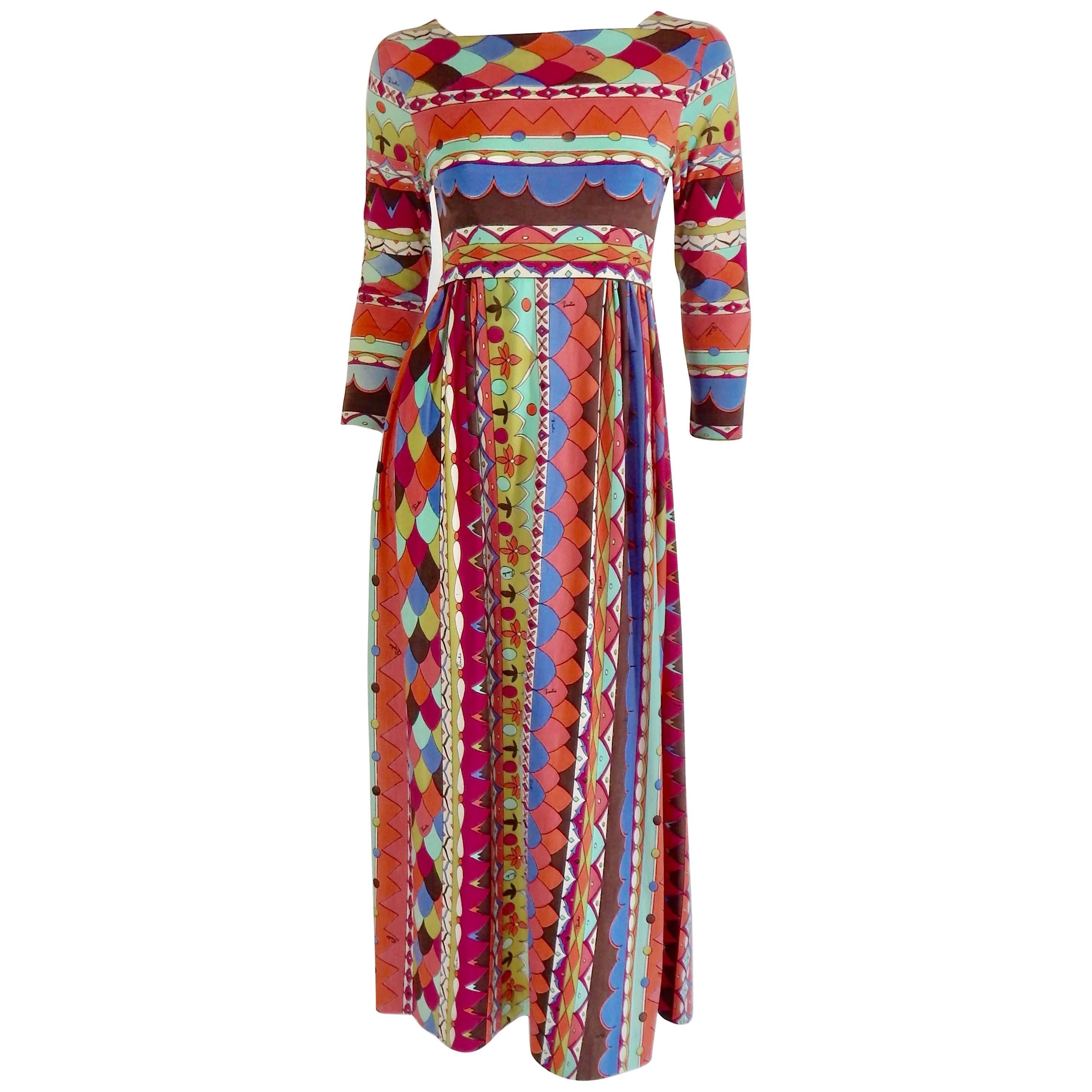 Emilio Pucci Maxi Dress, 1960s  For Sale