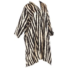 Handwoven Silk Ikat Black And White Long Sleeve Tunic Dress