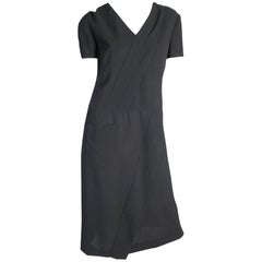 Chanel Black Dress with Diagonal Trim 