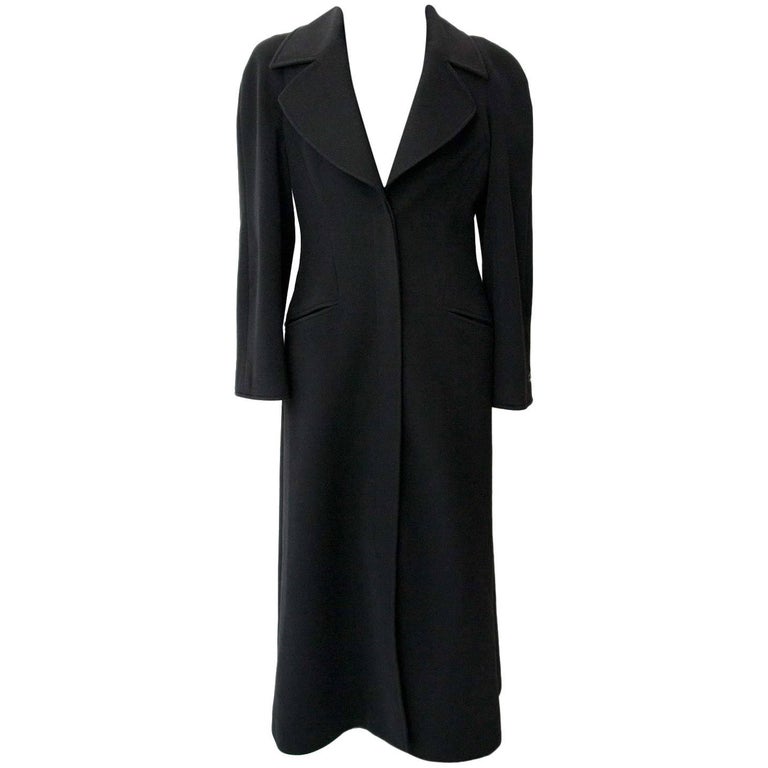 Extraordinary Chanel Black Cashmere Princess Coat with Clover Buttons main image 1