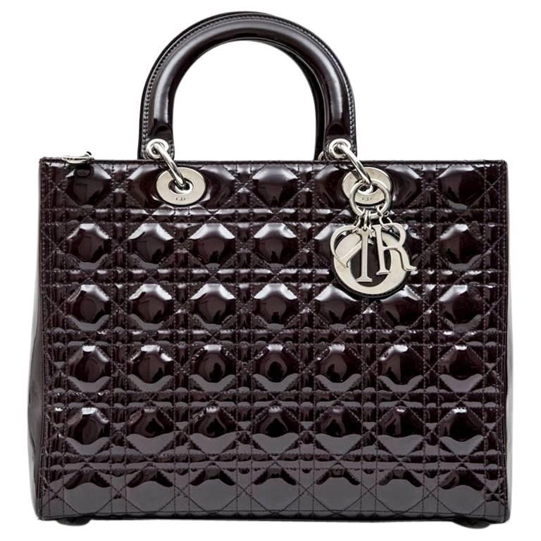 CHRISTIAN DIOR 'Lady Dior' Bag in Plum 