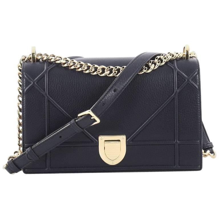 Christian Dior Diorama Flap Bag Grained Calfskin Medium at 1stDibs
