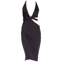 Gucci by Tom Ford Jersey Cutout Backless Black Dress