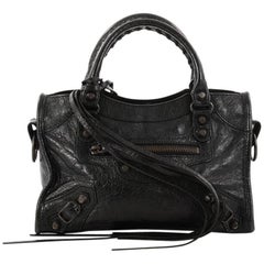 Used Balenciaga City Classic Studs Handbag Leather Mini