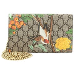 Gucci Chain Wallet Tian Print GG Coated Canvas