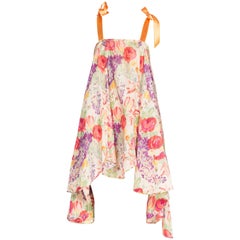 1920s Floral Ikat Balanciaga Style Hamptons Summer Party Dress