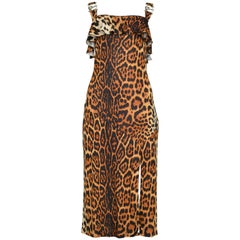 CHRISTIAN DIOR  Leopard Disco Dress with Metal Logo Hardware