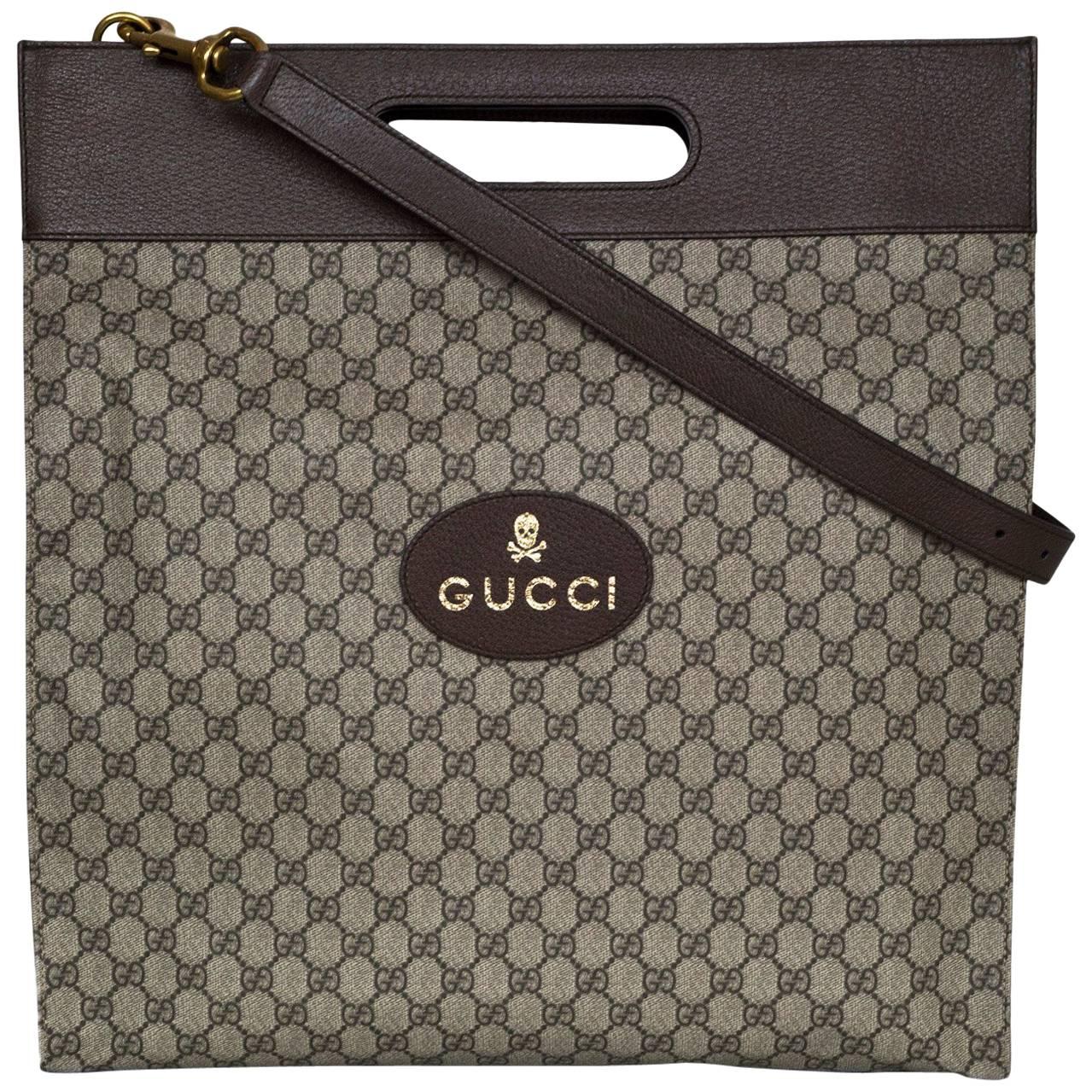 Gucci Soft GG Supreme XL Tote Bag with Dust Bag and Shopping Bag, Spring 2017 
