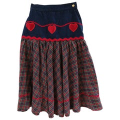 Moschino Denim Tartan Skirt