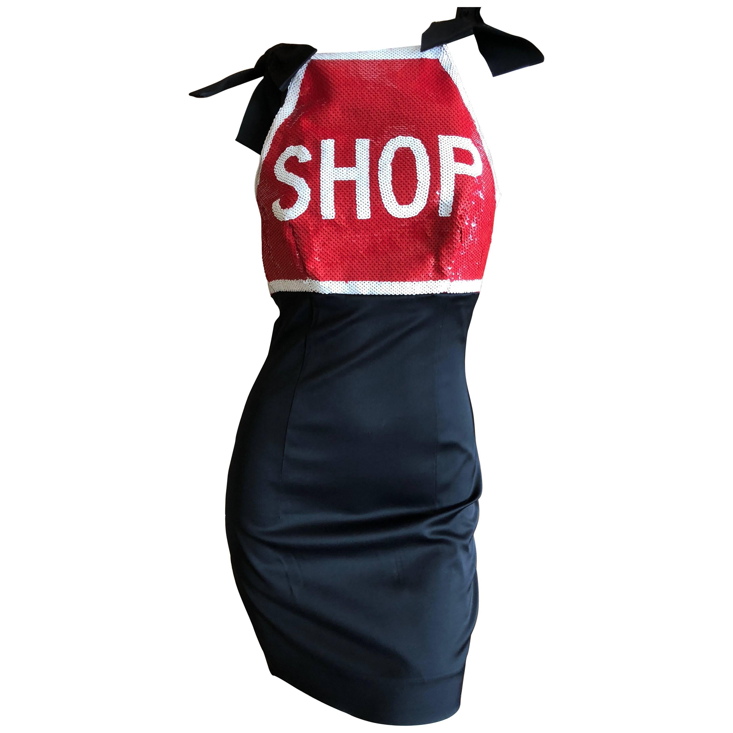 Moschino Couture Sequin "SHOP"  Dress  For Sale