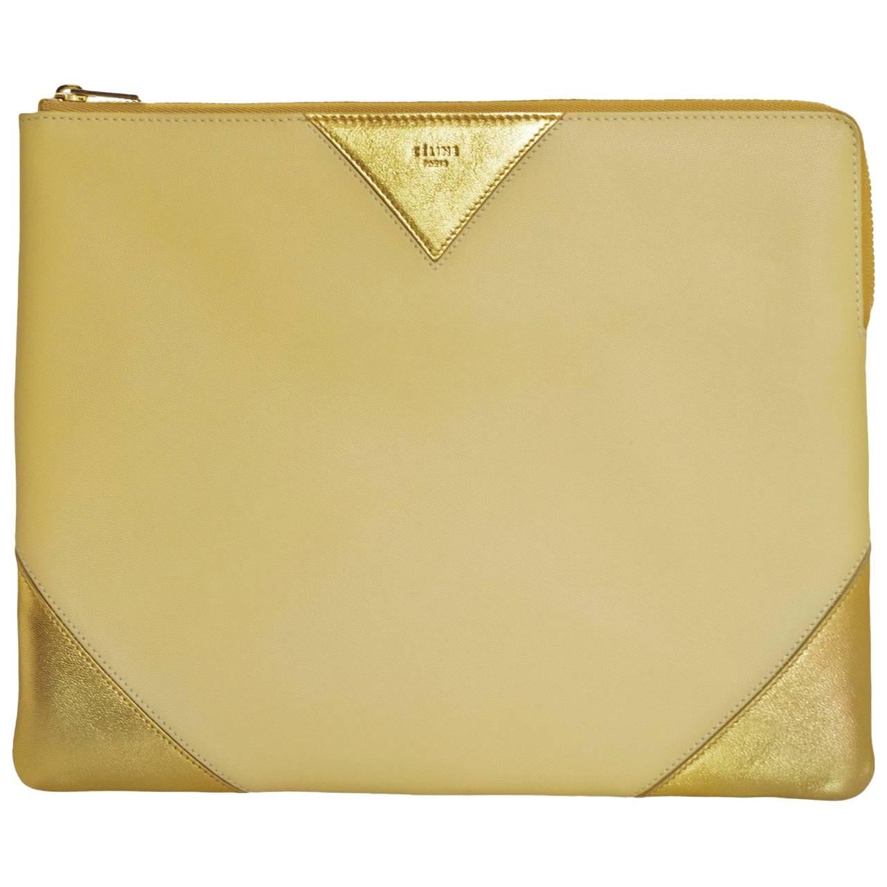 Celine Bi-Colored iPad Zip Pouch Bag with Dust Bag & Tags