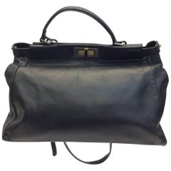 Fendi Black Leather Peek-A-Boo Purse