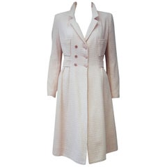 Chanel Soft Pink Cotton & Wool Coat with Notch Collar