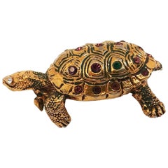 Rhinestone Tortoise Brooch