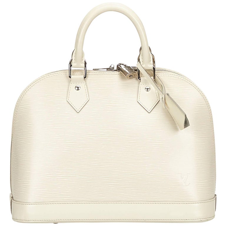 Louis Vuitton White and Ivory Epi Leather Alma Pm Handbag