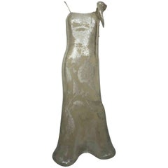 Lourdes Chavez Silver Sequin Gown
