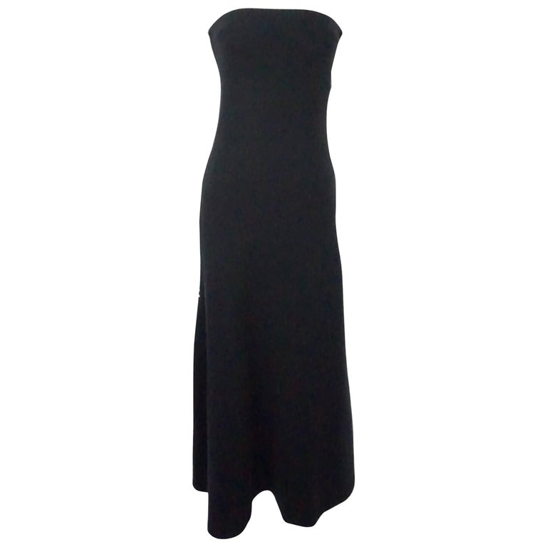 Ralph Lauren Black Label Navy Cashmere Strapless Maxi Dress at 1stDibs | ralph  lauren black label dress, ralph lauren strapless dress