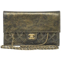 Chanel Single Flap Gold Leather Small Handbag