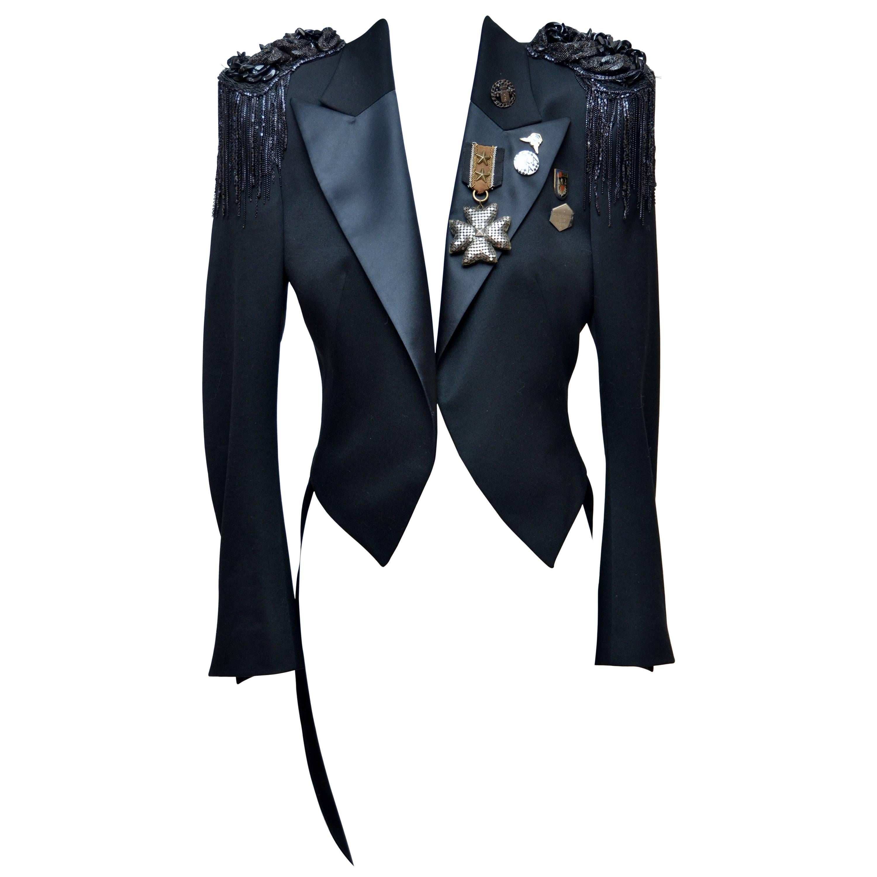 Balmain Tuxedo Style Military Jacket With Embellishment  