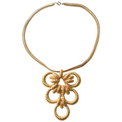 Mimi Di N Golden Oversized Pendant Necklace
