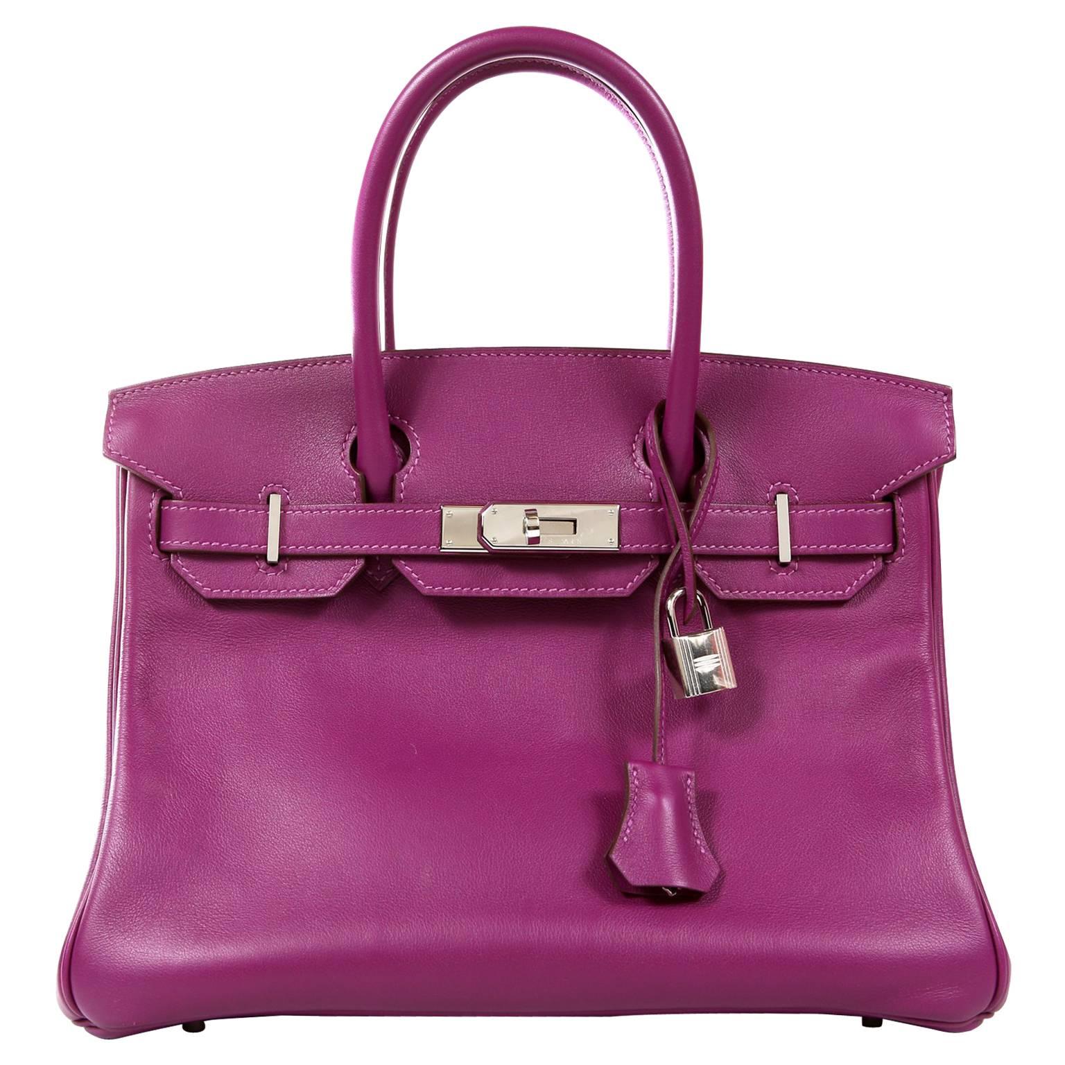 Hermès Anemone Swift Leather 30 cm Birkin Bag with Palladium