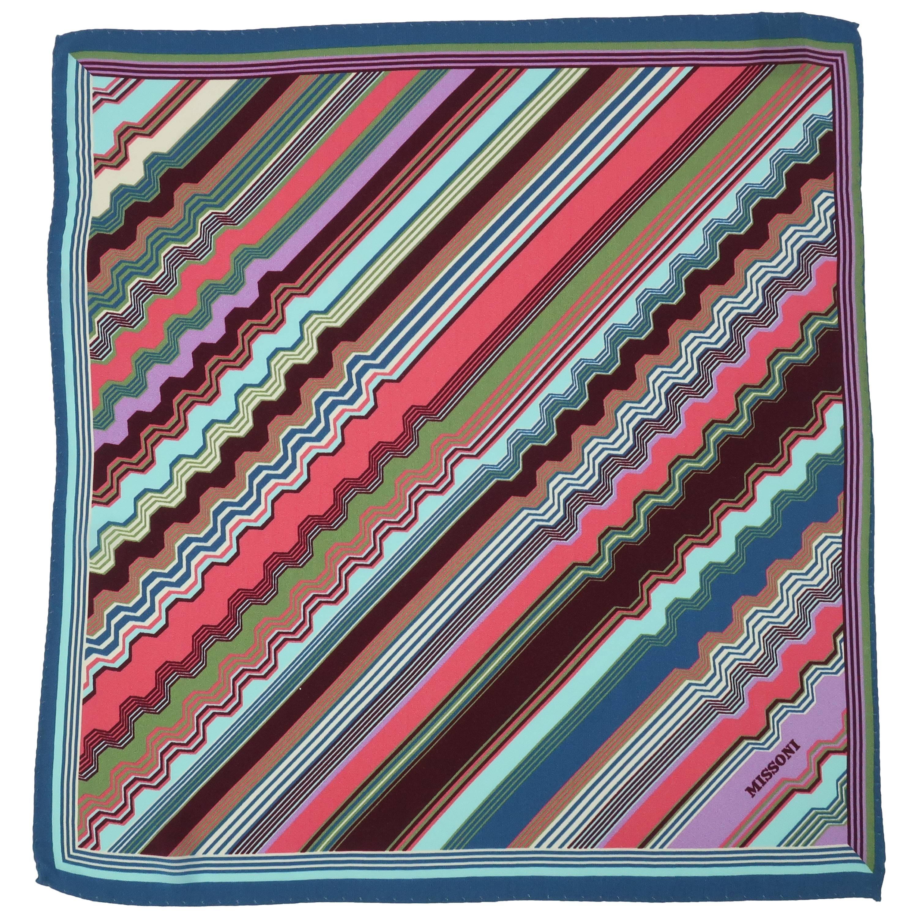 Vintage Missoni Silk Pocket Square Scarf