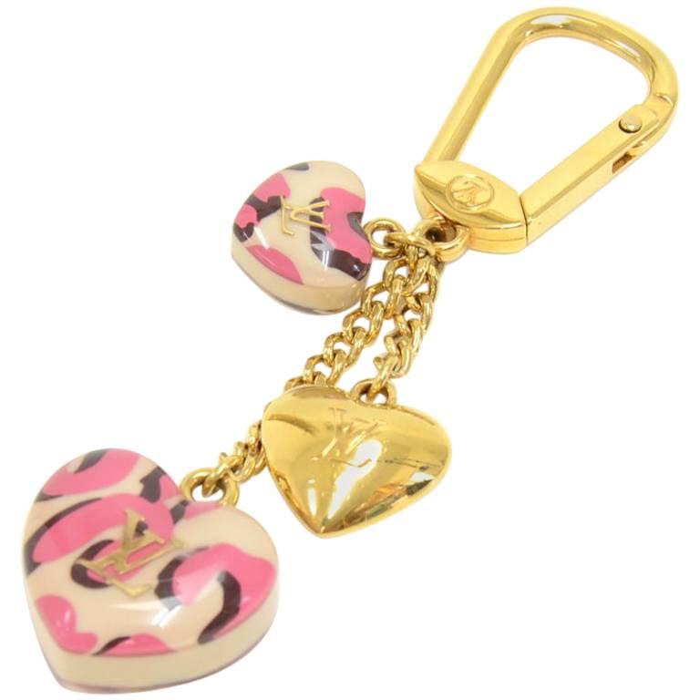 Louis Vuitton Pink Leopard Print Heart Shaped Key Chain / Bag Charm at  1stDibs  heart shaped louis vuitton, heart shaped leopard print, louis  vuitton heart bag charm