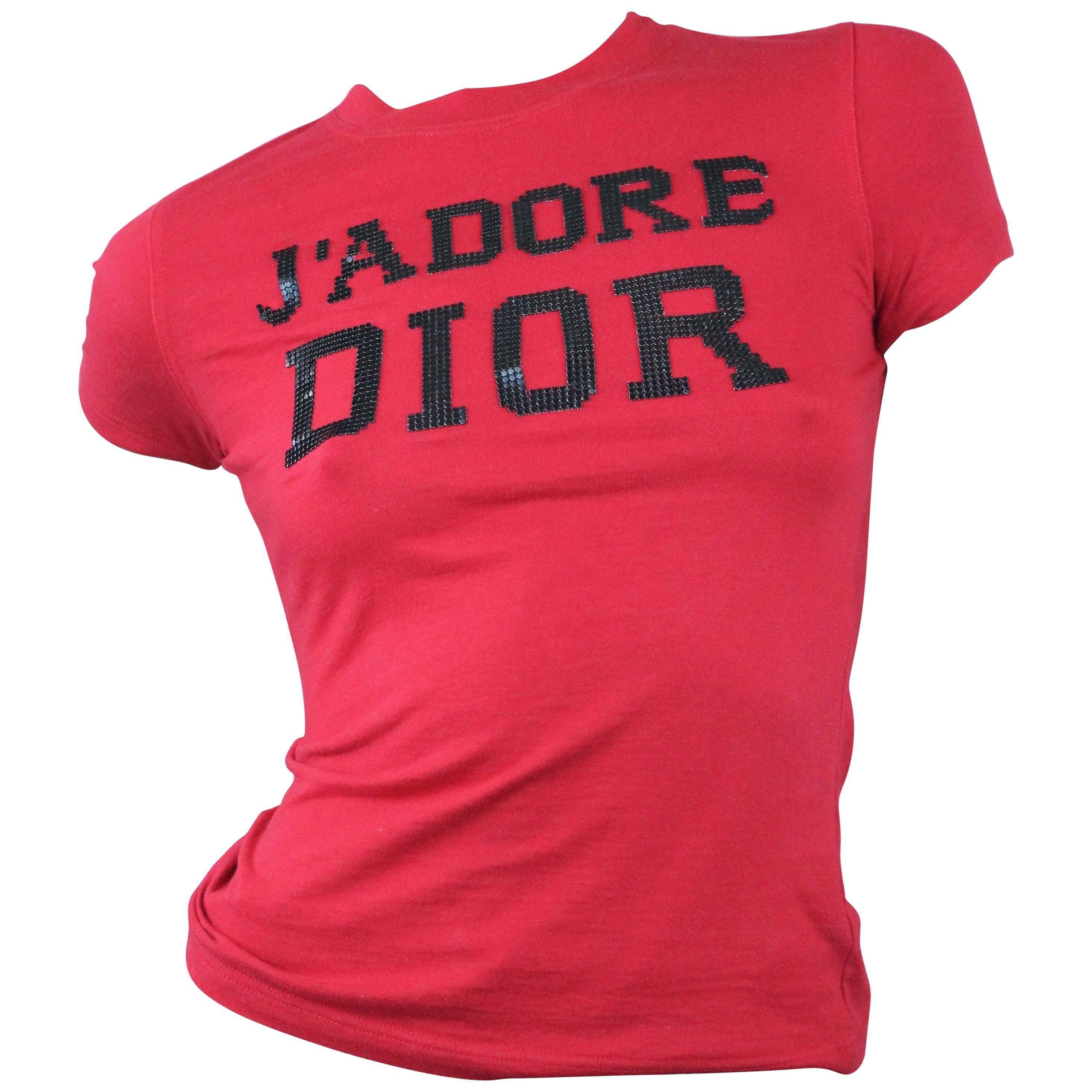 Christian Dior Metal Logo T-Shirt in Red, 2003 at 1stDibs | red dior