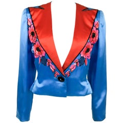 Vintage Dior by Marc Bohan Haute Couture Silk Satin Beaded Jacket, 1983 
