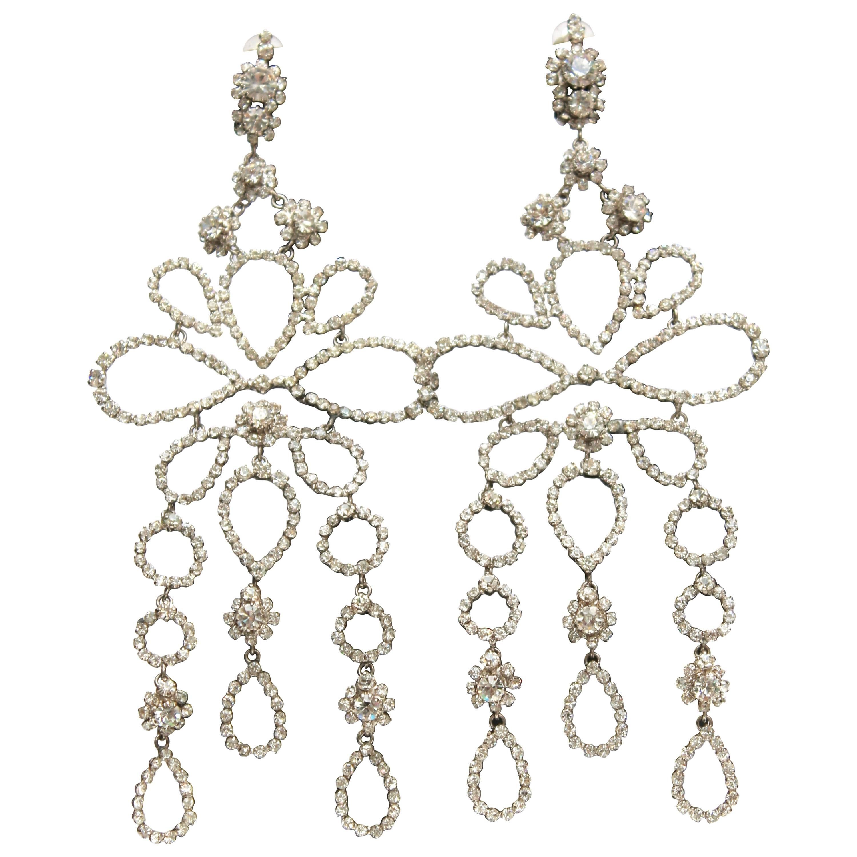 2005 Christian Dior Runway gorgeous pair of rhinestone earrings