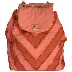 Chanel Coco Cuba Patchwork Canvas Chevron Backpack